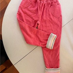 NWT Boden Pink Corduroy Pants with Heart Pockets